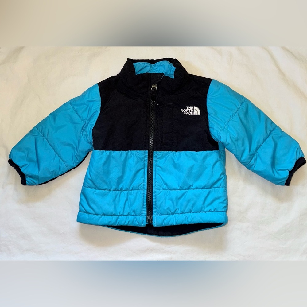 The North Face Turquoise and Black Infant Jacket